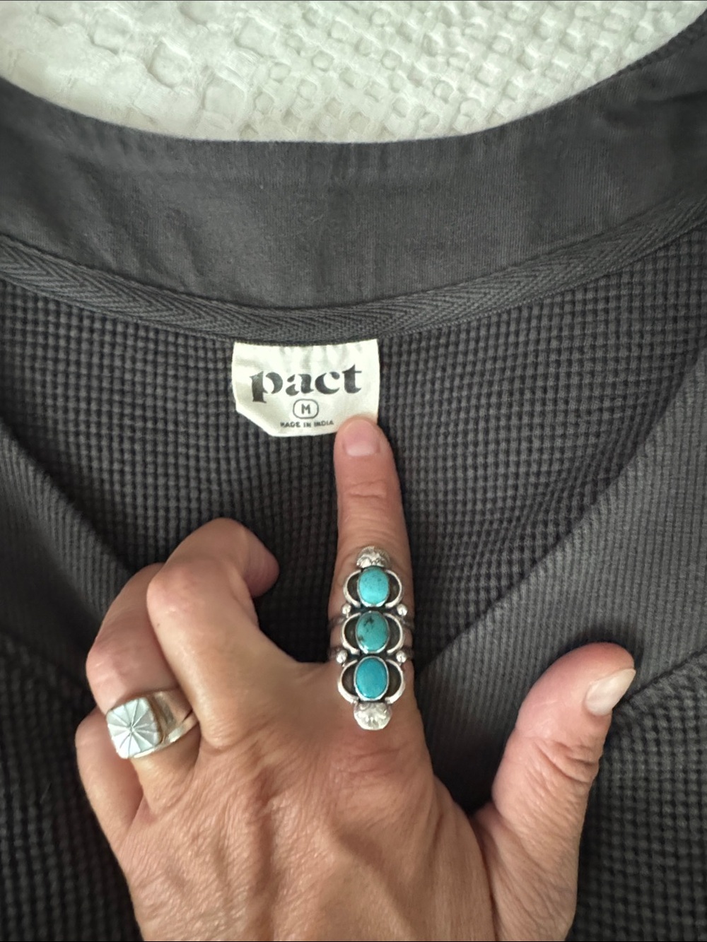 Pact Classic Waffle Top - Charcoal Gray - Picture 3 of 3